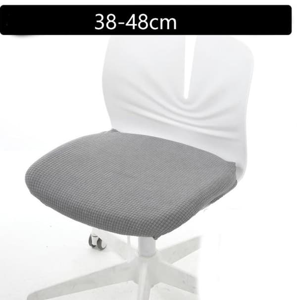 Stretch stolsöverdrag 2 delar, halkfritt polyester kontorsstolsöverdrag universal 38-48cm grå