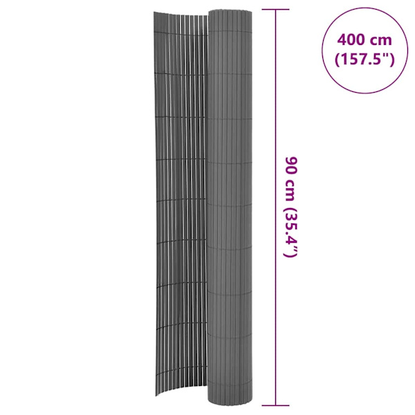 vidaXL Privacy Screen 90x400 cm Grey grå gray