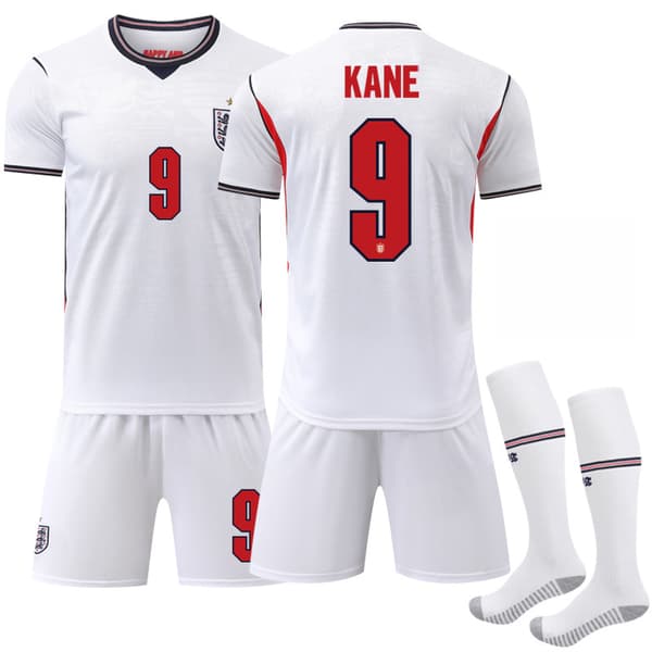Fotbollsställ för barn England hemma VM 2026 nr 9 Kane S