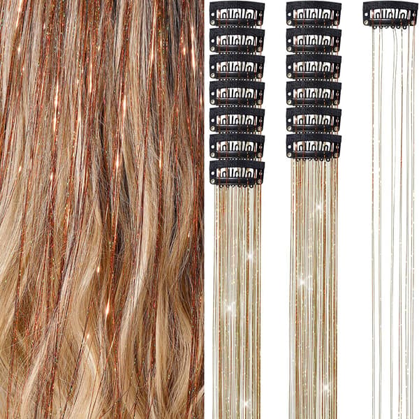 Clip-in hårglitter-extensionssett for Halloween-cosplayfest Coffee