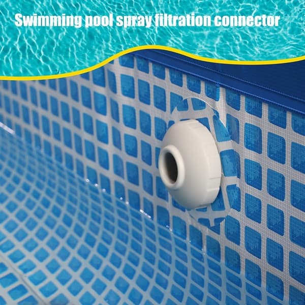 Pool Connector Kit Set med 5 3,2 cm Poolinloppsmunstyckskontakter för ovanjordspooler Svart
