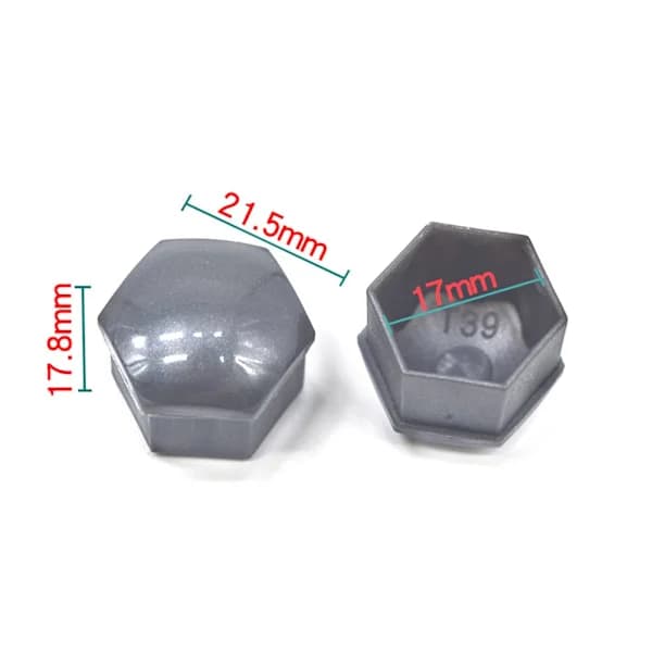 17 mm Nut Covers, 20 pcs 17 mm Bolt Nut Covers, Hexagonal Protective Caps for Wheel Nuts, Universal 17 mm Bolt Covers (Grey)
