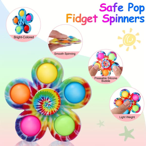Färgglada Fidget Spinner Leksaker 2/4/6 st Sensorisk Stresslindrande Snurrande för Barn Klassrumspresent 6pcs