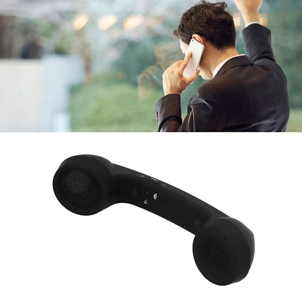 Retro Bluetooth Handset, Wireless, Rechargeable, Black – Mobile Phone Receiver
