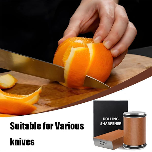 Knife Sharpening Stone Whetstone, Rotary Knife Sharpener, Sharpening Tool 15 & 20 Degree Magnetic Angle Stand & Leather Strop Paddle Set K.