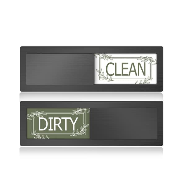 Akrylskylt för köksrengöring, magnetisk skjutbar diskmaskinsstatusplakett ZTP008：B