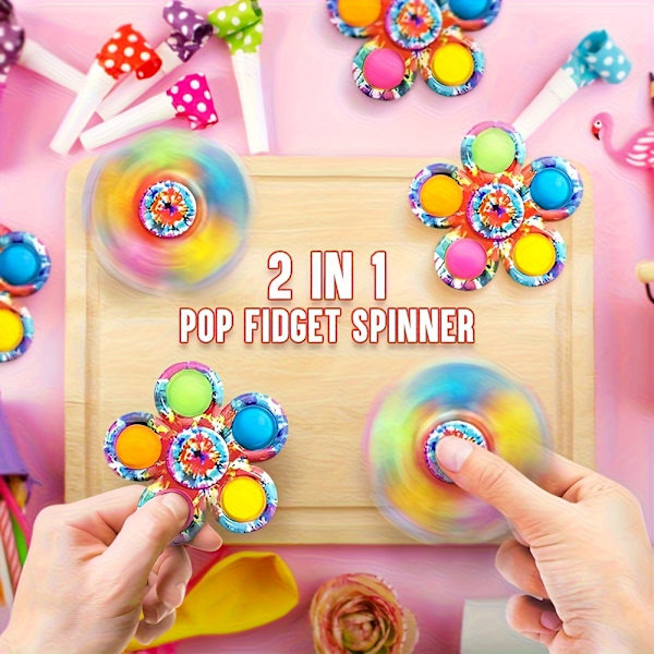 Färgglada Fidget Spinner Leksaker 2/4/6 st Sensorisk Stresslindrande Snurrande för Barn Klassrumspresent 2pcs