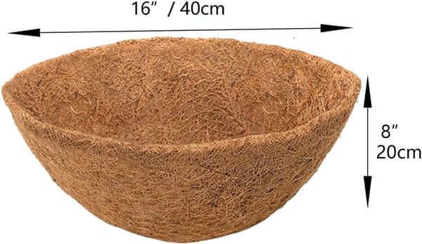 2 Runde Kokosnødsfoder Ø40 cm (16 tommer) Hængende Kurv Kokosfoder Udskifteligt