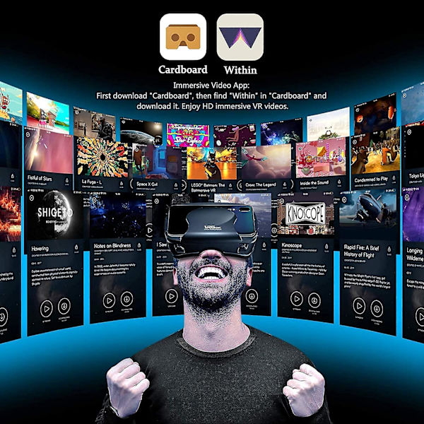 VR-headset Virtual Reality-glasögon Kompatibla med telefon/Android