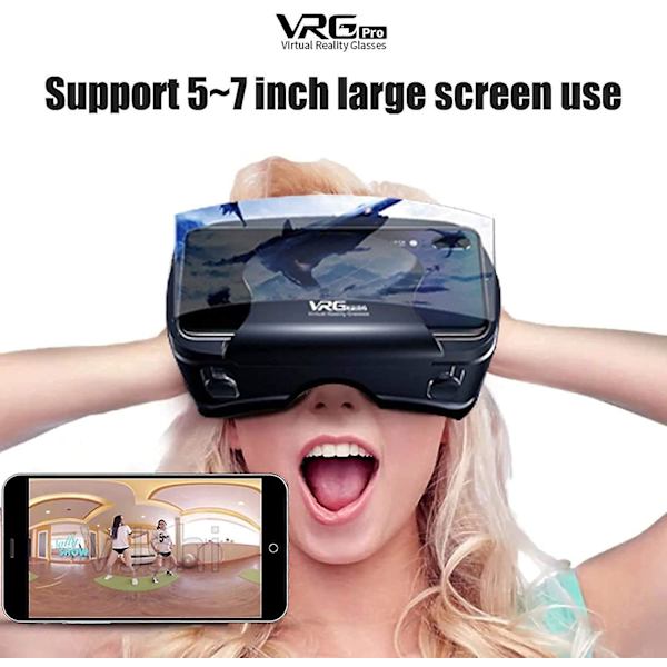 VR-headset Virtual Reality-glasögon Kompatibla med telefon/Android