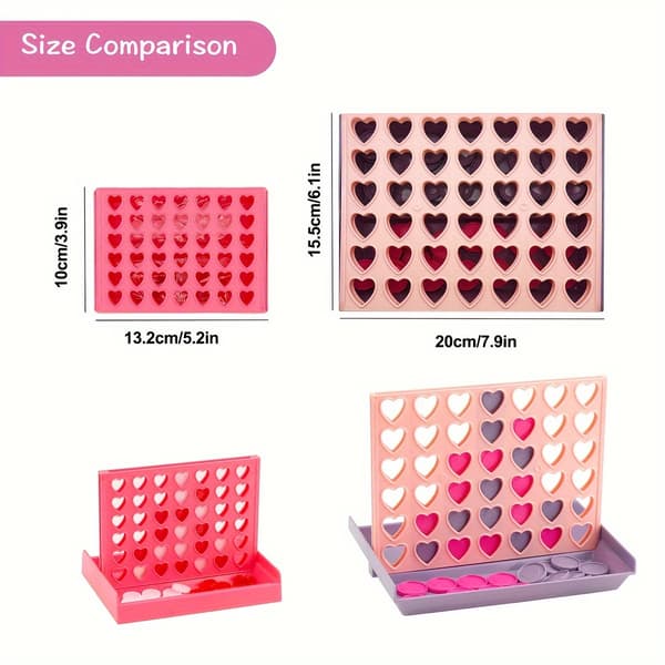 Love A Row Reisespill - 10,16 cm, Sammenleggbart Bærbart Foreldre-barn-spill, Valentinsdagsgave Cherry Red Small