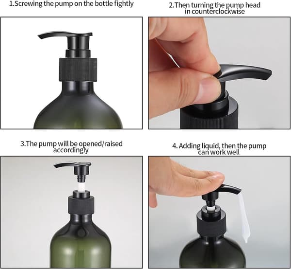 Pump-dispenserflasker (2-delt sæt, 500 ml) — Velegnet til shampoo, kropsvask, håndsæbe og balsam.