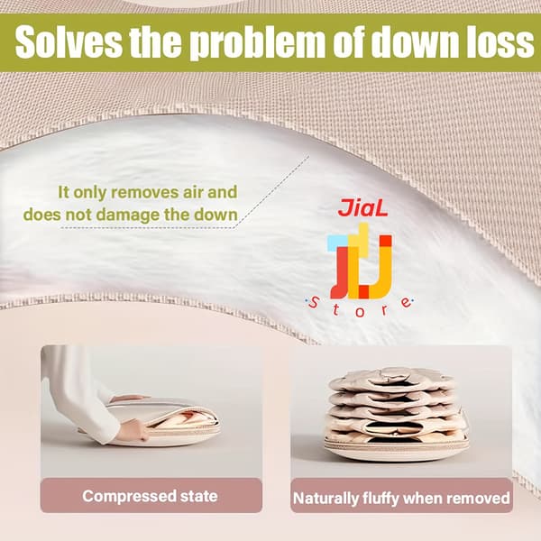 3-size beige compression hanging bag for clothes, vacuum sealed storage bag saves 40% space, for coats winter wardrobe Beige M