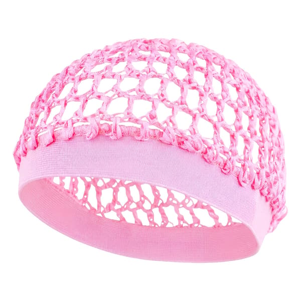 Hårnett i rayon med elastisk bånd for styling og hårpleie pink