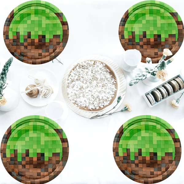Party Supplies Value Pack 80st 2026 Senaste Pixel Estetiska Videospel Tema Engångsservis