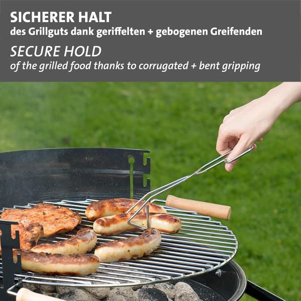 3-delt grillstekeklype i rustfritt stål, lengde 24 cm, sølv