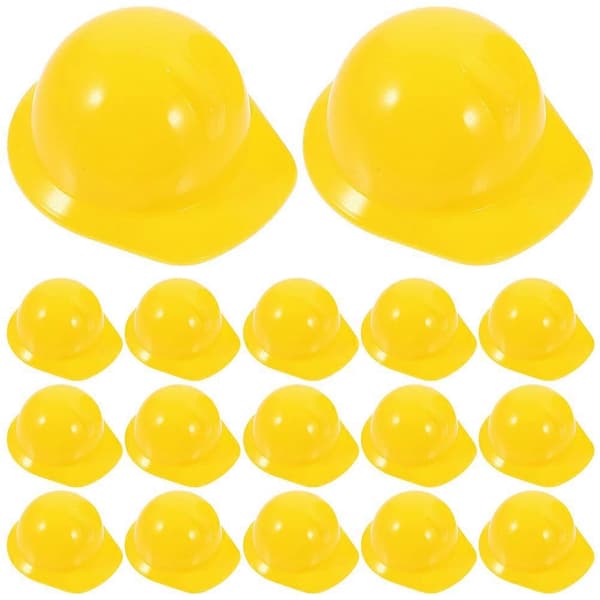 30 Pcs Miniature Safety Helmet Model Mini Construction Helmets Decor Pet Hat Decorations for Doll