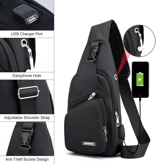 Waterproof Sling Bag Crossbody Backpack for Men Women Sling