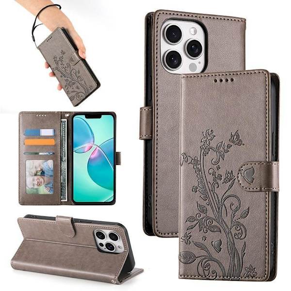 (For iPhone 12/12 Pro) Shockproof Phone Case with Multifunction grå