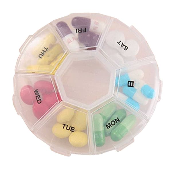 Glat Dosett Ukeboks - Vitamindoseringsboks Transparent transparent