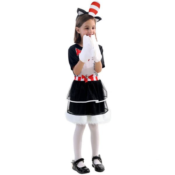 DR. SEUSS KATTE-KOSTUME TIL PIGER girl 105-115cm