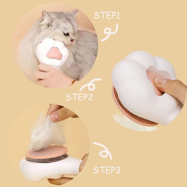 Katt- och hundvårdsborste med kam, tar bort lös underull och hår
