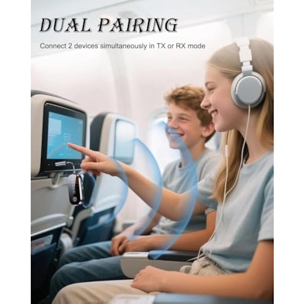 2 i 1 Bluetooth Transceiver 5.4 Trådløs Adapter til Fly med 3,5 mm