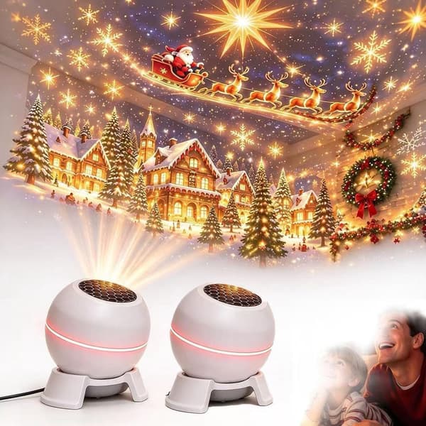 Magisk juleprojektions-natlampe USB juleprojektor til indendørs brug 2pcs