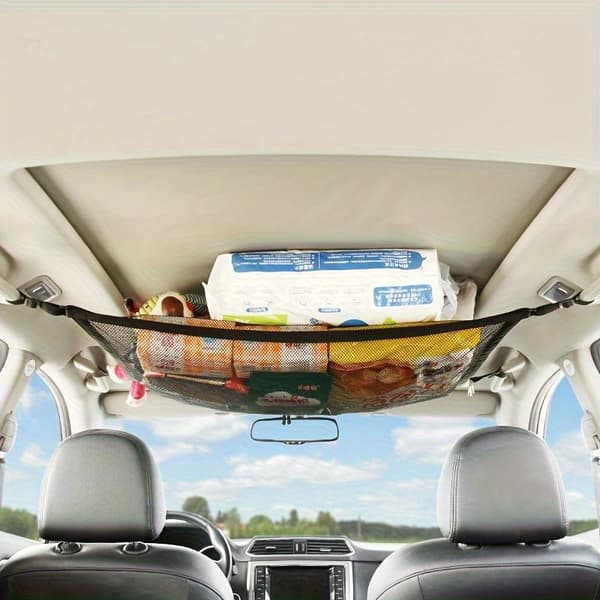 Justerbar Dobbeltlags Bil Loft Lastnetpose til SUV Lang Rejse Organizer til Telte Dyner Legetøj 1 Item