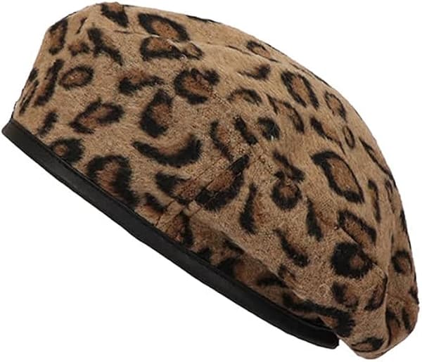 Baret Fransk Kunstner Leopard Baret Damer Kvinder Efterår Vinter Hat Justerbar
