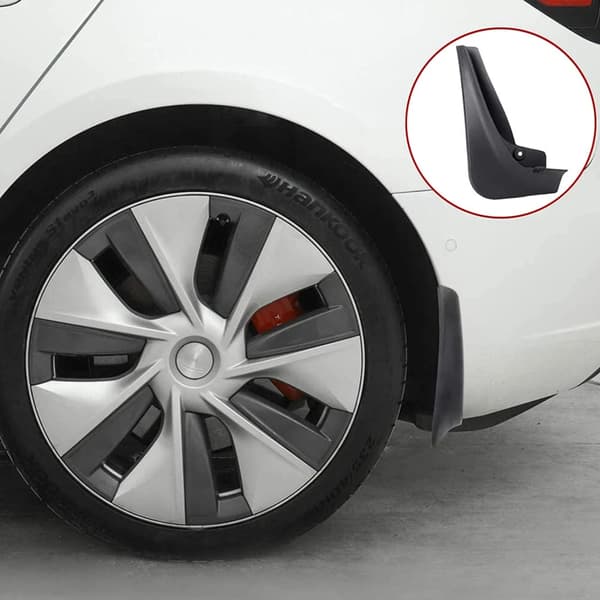 4 stk. Stænklapper til Tesla Model 3 Forreste Bageste Stænkskærm K Bright black Model 3
