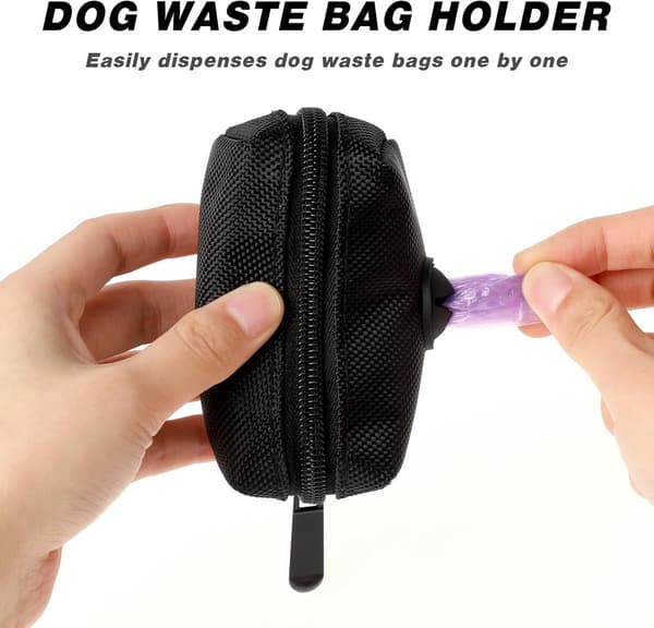 Hundetaske til hundeposer (2-pak), dispenser til hundeposer, sort
