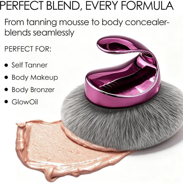 Stor Kropsmakeupbørste, Selvbruner Foundation Blending Børste til Ben og Krop, Veganske Børster, Ergonomisk Applikator