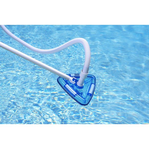 Transparent viktad triangulär vinyl liner för pool dammsugare, blå