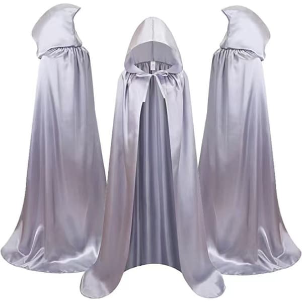Halloween Grim Reaper-kappe | Vampyrkappe Kostyme Voksen Barn Cosplay *Satengkappe*140CM (inkludert hette) Satengkappe Satin cape 140CM (including cap)