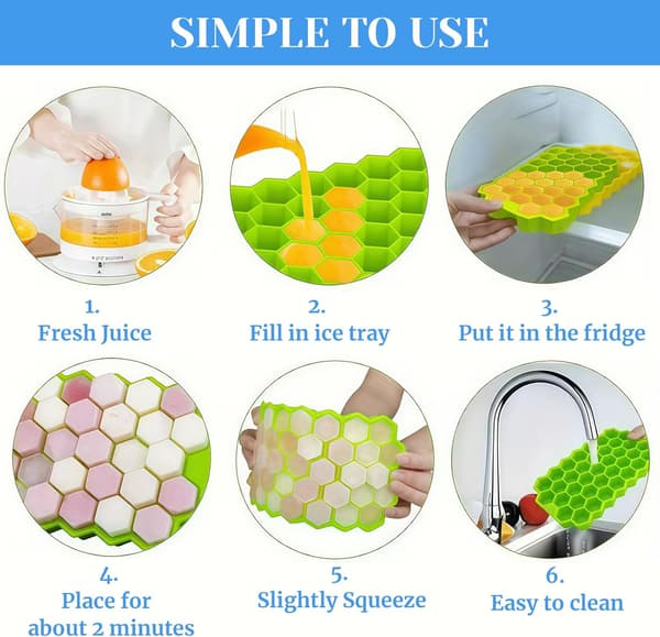 3-pack Silicone Ice Cube Tray with Lid, 37 Compartment Ice Maker, Easy Release, Reusable 111 Pieces Small Ice Cubes