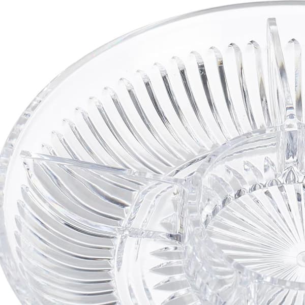 Snackfad med rum, 2-pak, Serveringsfad Slik & Chips, Snackskål, H x D: 5 x 32 cm, Transparent