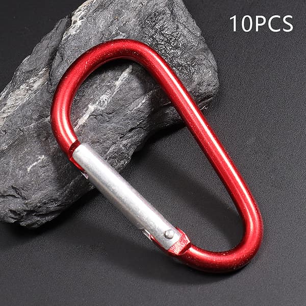 Karbinhake Nyckelring Aluminiumlegering D-ring Spänne Fjäderbelastad Karbin - hög kvalitet Red