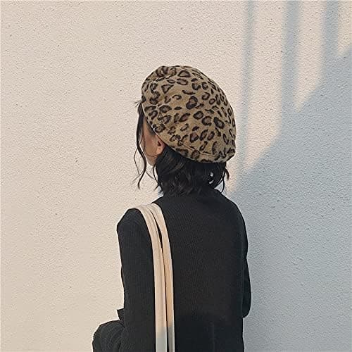 Baret Fransk Kunstner Leopard Baret Damer Kvinder Efterår Vinter Hat Justerbar