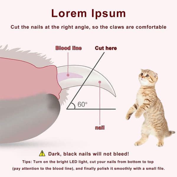 Negleklipper med LED-lys til hunde og katte, negleklipper til hunde og katte