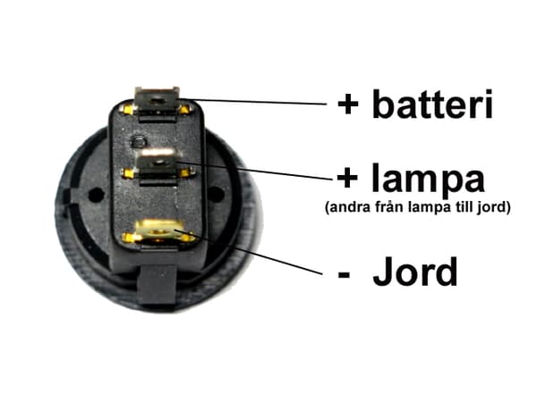 Strömbrytare 1-pack on/off vippströmbrytare med ljus Svart black