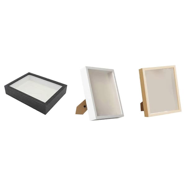 Trä Skuggbox Ram Djup Skuggbox 21,9cmx27cm Displayfodral Minnesdisplay Black