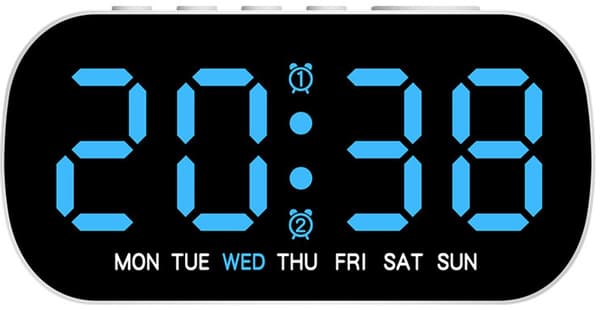 Elektronisk väckarklocka LED Digital med datum Multifunktionell blue