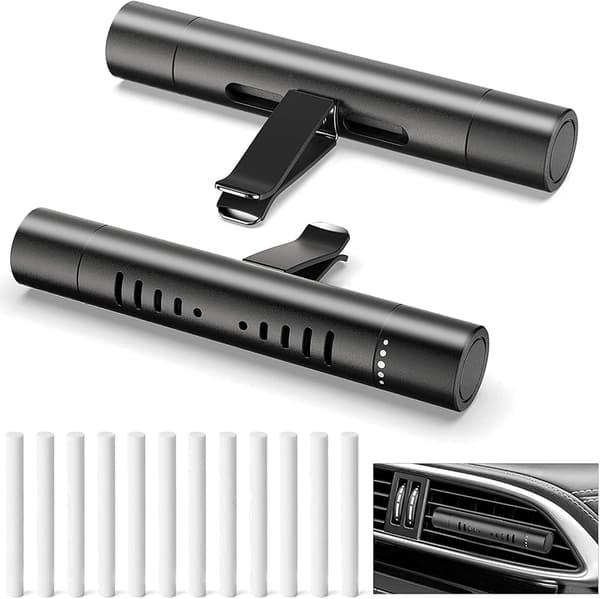 2-pak tilpassede billuftfrisker diffuser ventilclips til bildekorativt tilbehør med 10 genopfyldningspinde til bil..