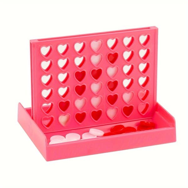 Love A Row Reisespill - 10,16 cm, Sammenleggbart Bærbart Foreldre-barn-spill, Valentinsdagsgave Cherry Red Small