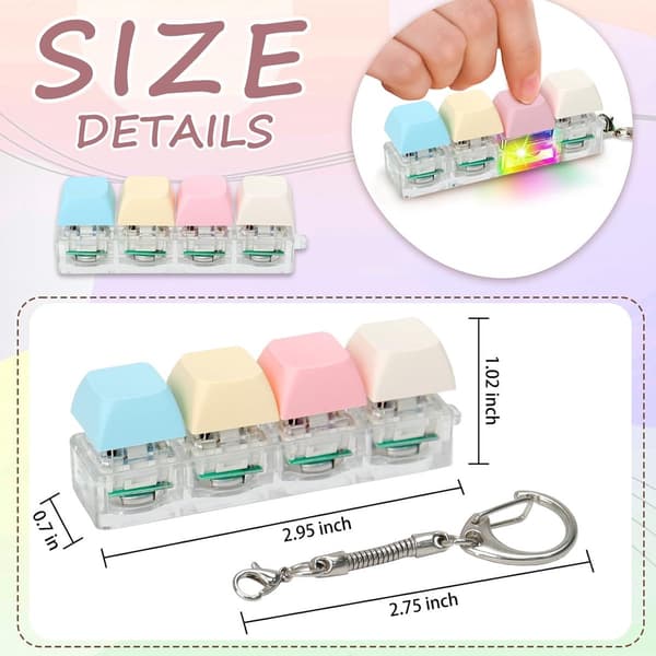 Nyckelring, Stressavlastande Fidget Toy Push Bubble Sensorisk Nyckelring, Macaronfärg