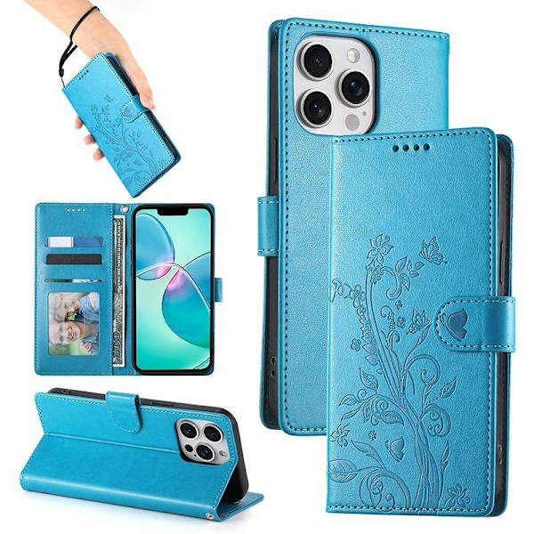(For iPhone 12/12 Pro) Shockproof Phone Case with Multifunction blå