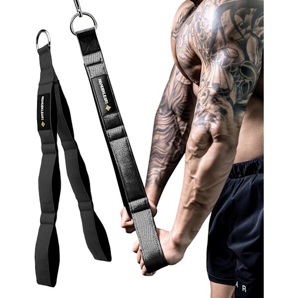 Triceps Rep Attachment - Improved Range of Motion Cable Handle for Pushdowns, Curls, Face Pulls, Professional Gym Use black black color
