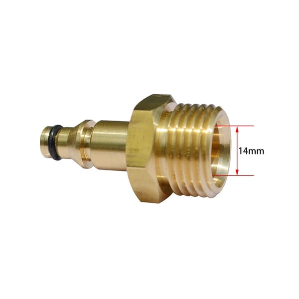 Adapter M22 til lynkobling til højtryksslange - Messing | 14 mm | Kompatibel med Nilfisk, Stihl