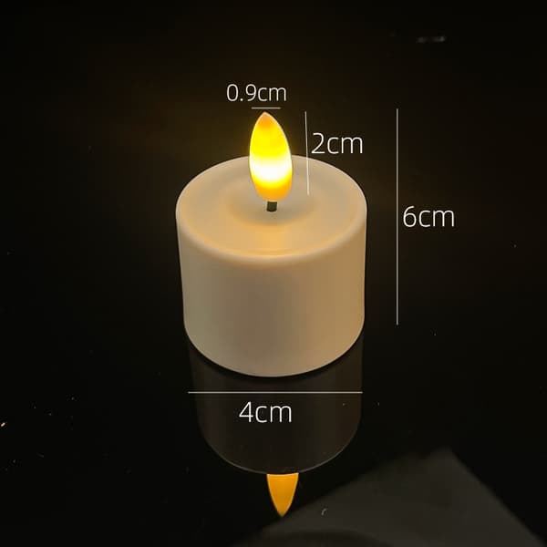 Runde oppladbare LED-telys, flammeløst flimrende nattlys for romantisk festdekorasjon 6pcs